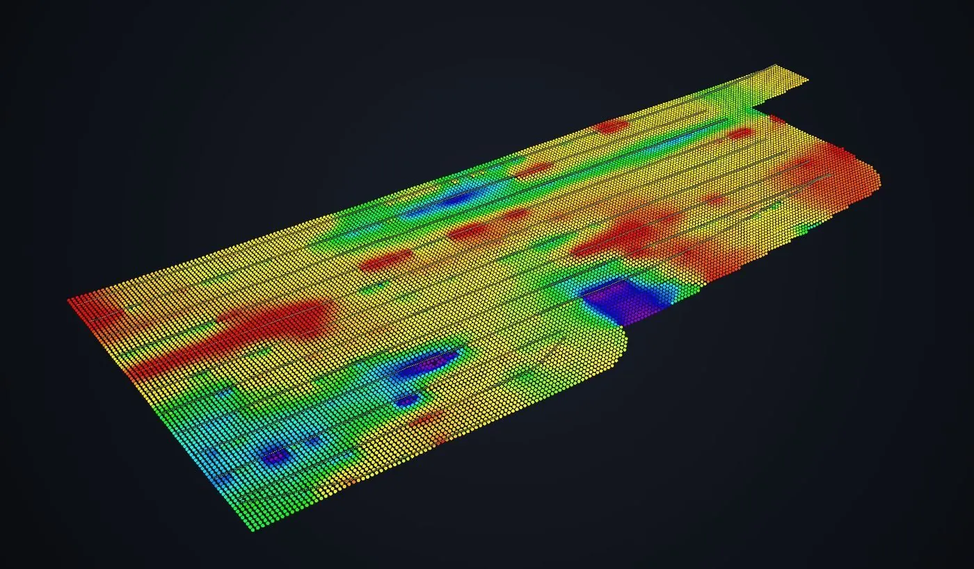 Processed drone GPR bedrock depth surface