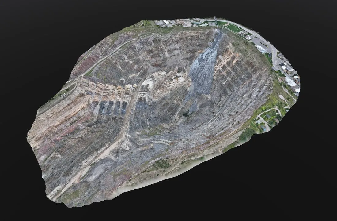 Northern Drone 3D photogrammetric model — active quarry operation