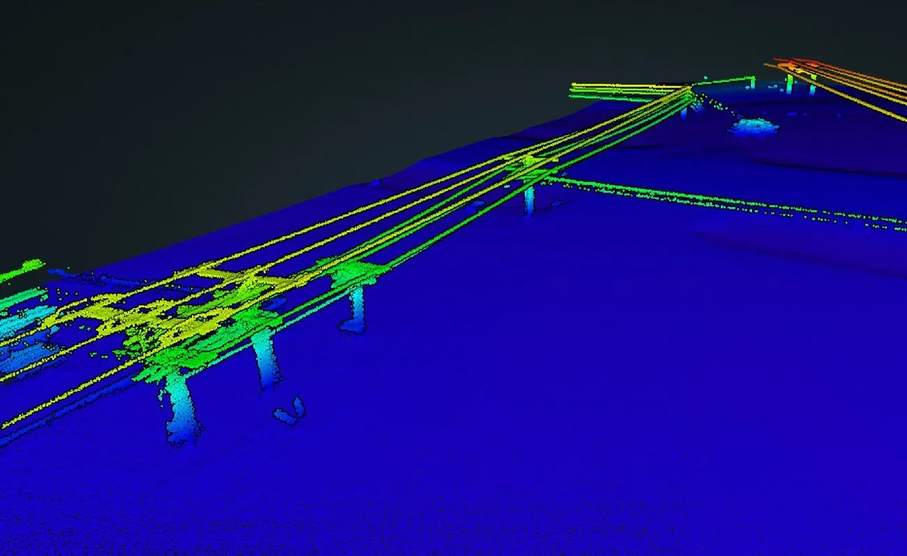 LiDAR powerline sag bridge